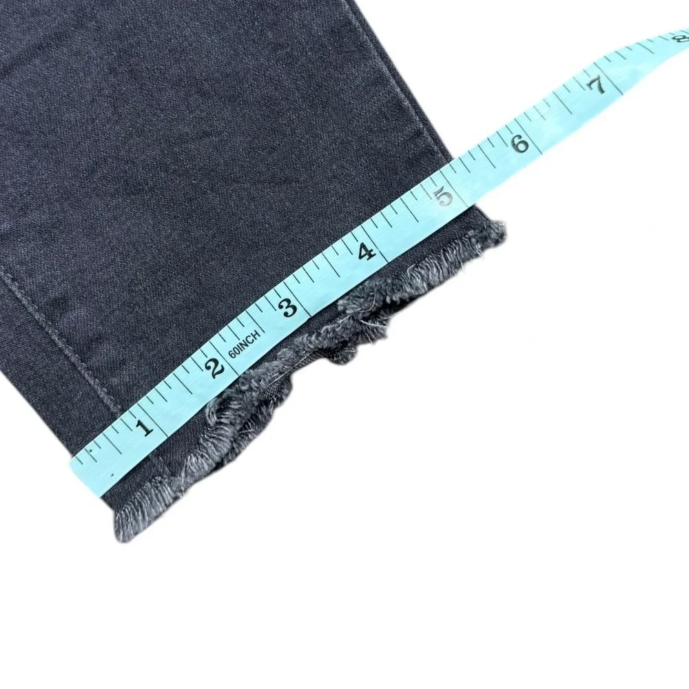 PAIGE Hoxton High Rise Ankle Skinny Jeans Gray Raw Hem Stretch Denim Womens 25‎